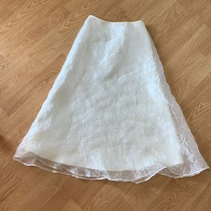 Angelic white skirt unique material gauzy waist hugging